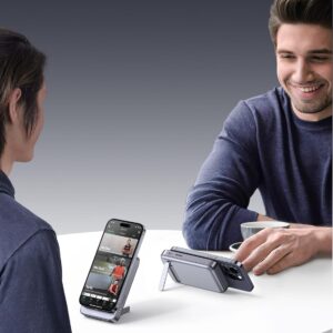 Power Bank Magnética 10000 mAh UGREEN 20 W carga rápida USB con soporte - Imagen 4