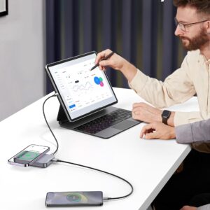 Power Bank Magnética 10000 mAh UGREEN 20 W carga rápida USB con soporte - Imagen 5